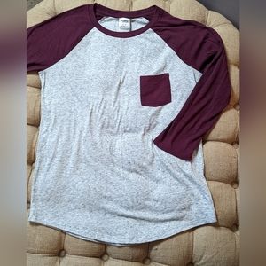 VS PINK Baseball Tee with pocket